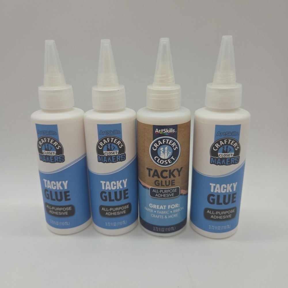 NEW Lot Of 4 ArtSkills Crafters Closet All Purpose Tacky Glue Adhesive 4oz